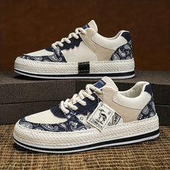 Men's Canvas Skate Shoes Lightweight Lace Up Non Slip Sneakers