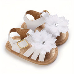 Casual Flower Open Toe Sandals For Baby Girls Lightweight Breathable Anti Slip