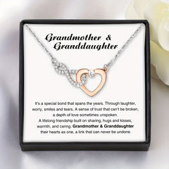 Heart Necklace Interlocking Infinite Symbol Zircon Grandma And Granddaughter