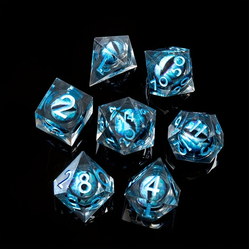 7pcs Dragon Eye Sharp Edge Resin Dices For Table Game