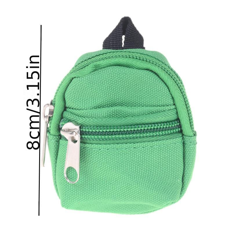 Mini Canvas Backpack Schoolbag for Doll House