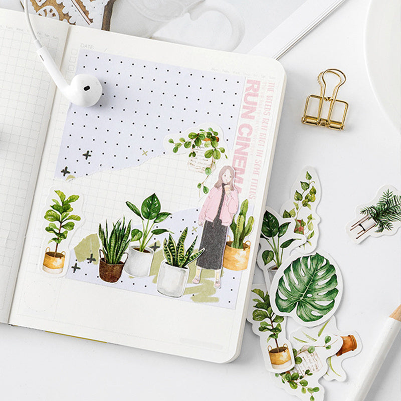 45pcs Cute Plant Stickers for Home Decor