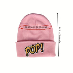 POP Sequin Decor Beanie Solid Elastic Knit Hat Lightweight Warm Skull Cap