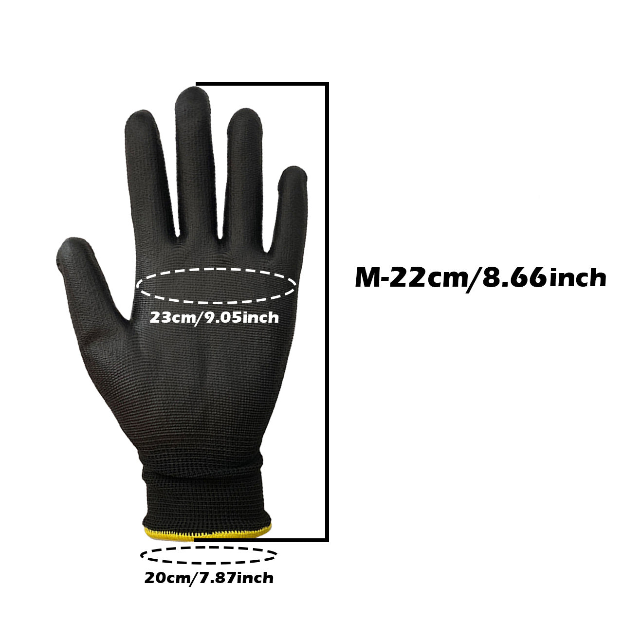 12pairs Nylon PU Full Palm Coated Work Gloves Picking Gardening