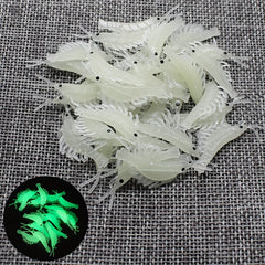 50pcs Luminous Shrimp Baits Night Fishing Soft Lure Ice Fishing Tackle