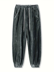 Men's Plush Thermal Sweatpants Pocket Jogger Pants