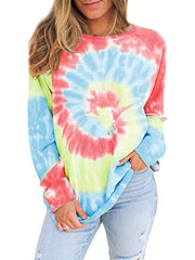 Tie Dye Crew Neck Sweatshirt for Women