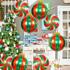 3pcs 27in Christmas Hanging Ball Aluminum Film Balloon