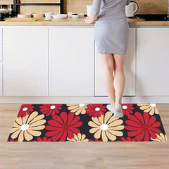 2pcs Vintage Floral Anti Fatigue Kitchen Rugs Non Slip Cushioned