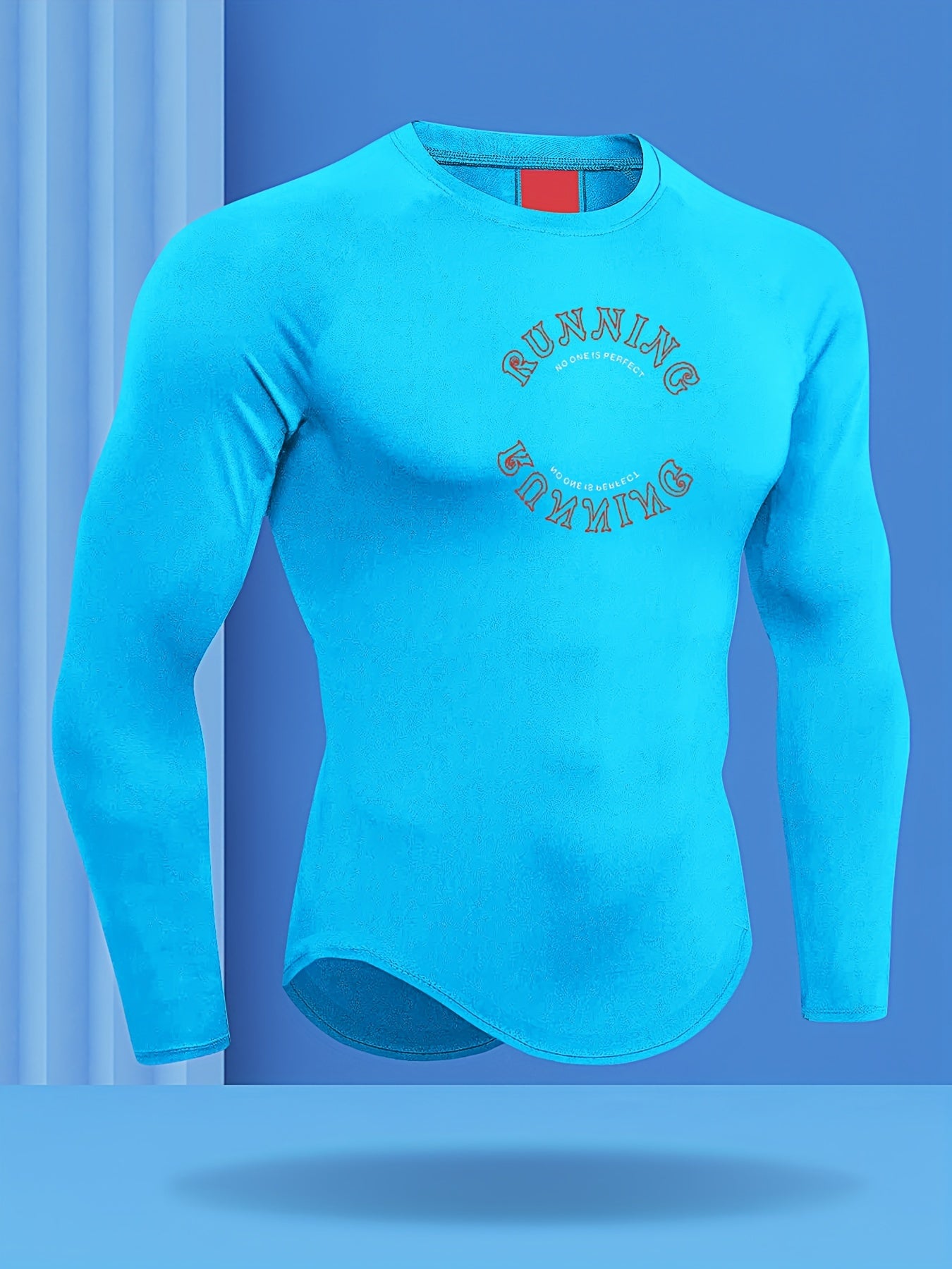 Men's Running Print Workout Shirt Active Breathable Compression Base Layer