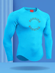 Men's Running Print Workout Shirt Active Breathable Compression Base Layer