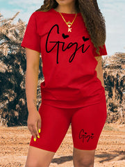 Sporty Two-piece Set Casual T-shirt & Shorts Outfit