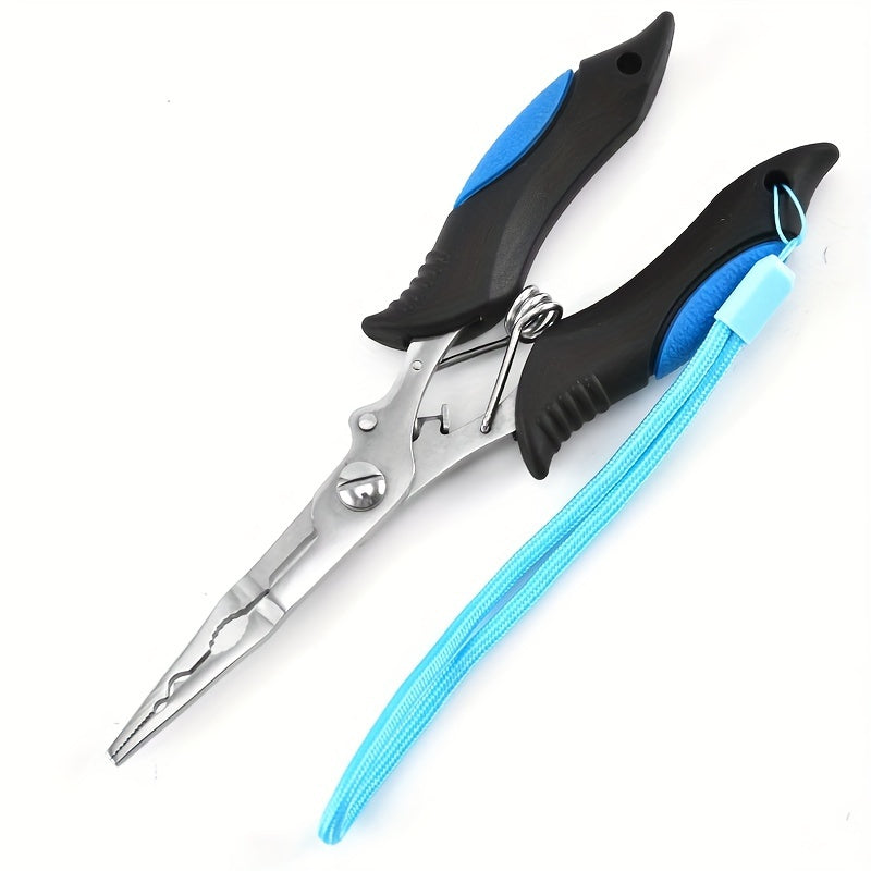1pc Fishing Pliers With Strap Stainless Steel Fishing Grippers