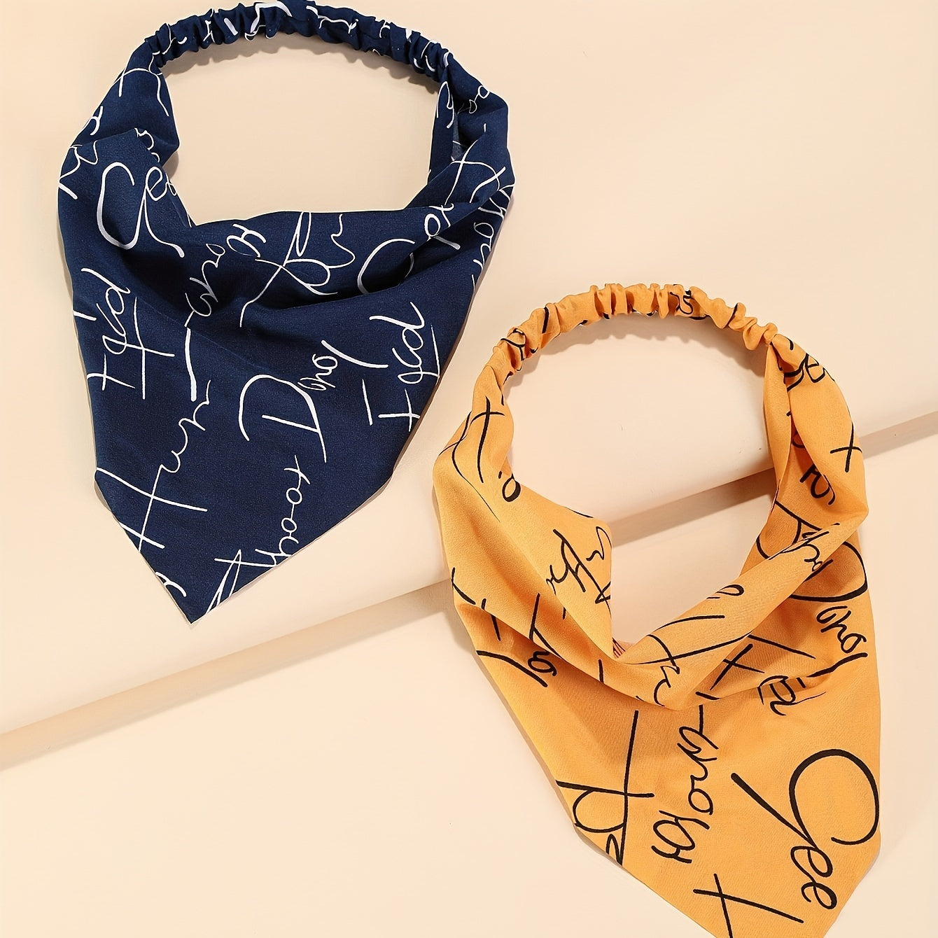 Graffiti Print Head Scarf Hip Hop Triangle Bandanas Elastic Headwrap