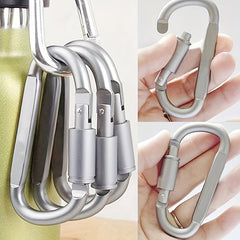 4pcs Aluminum D-ring Lock Buckle for Hiking Travel Camping