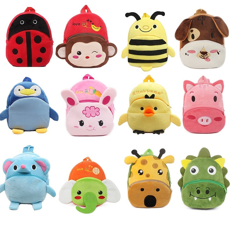 Girls Cartoon Plush Animal Backpack Shoulder Bag Coin Purse