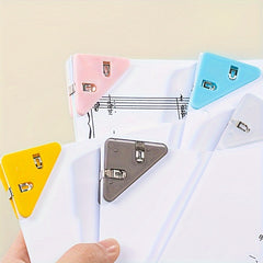 10 Mixed Office Triangle Book Clips Colorful Plastic Folders