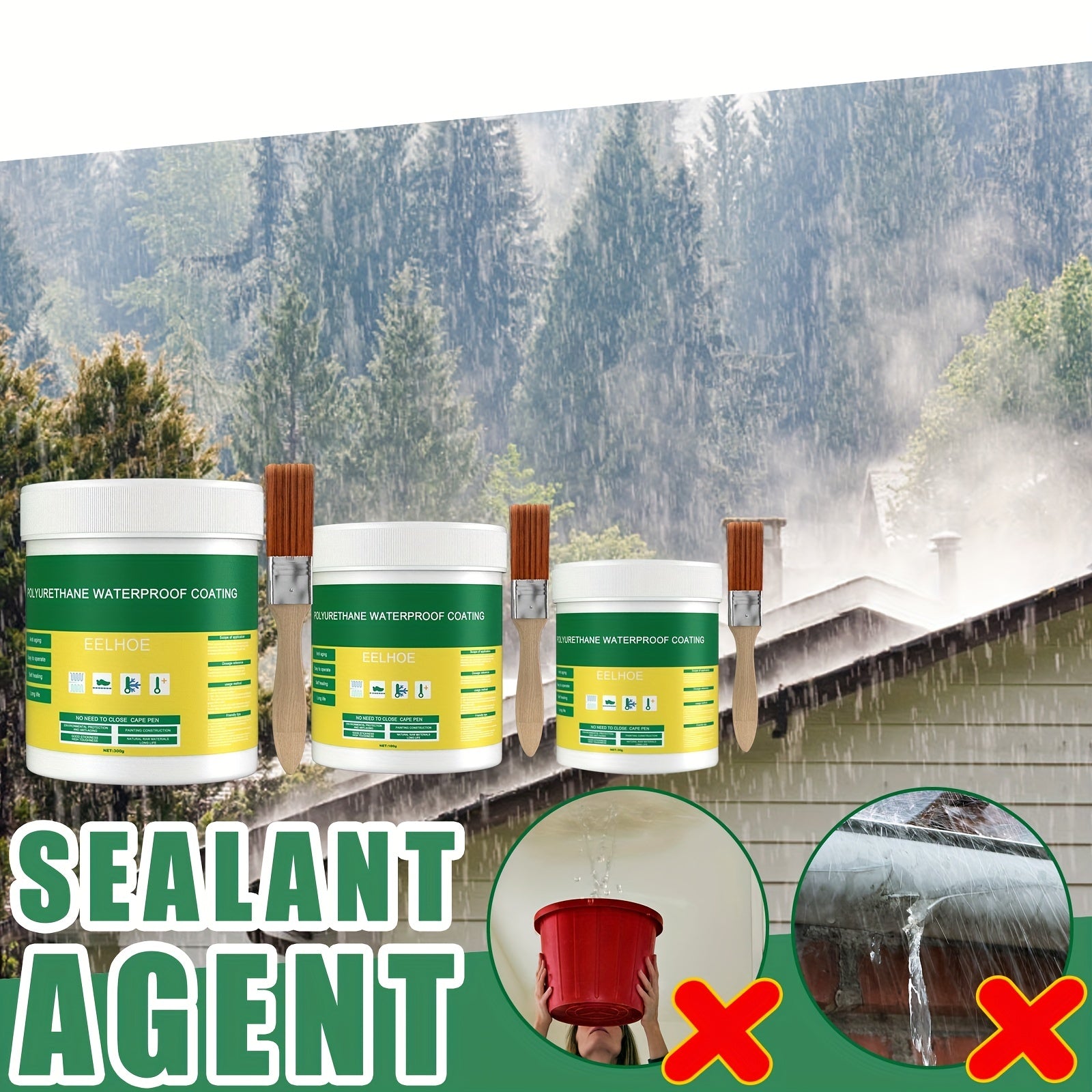 EELHOE Transparent Waterproof Glue RV Bathroom Toilet Waterproofing Agent