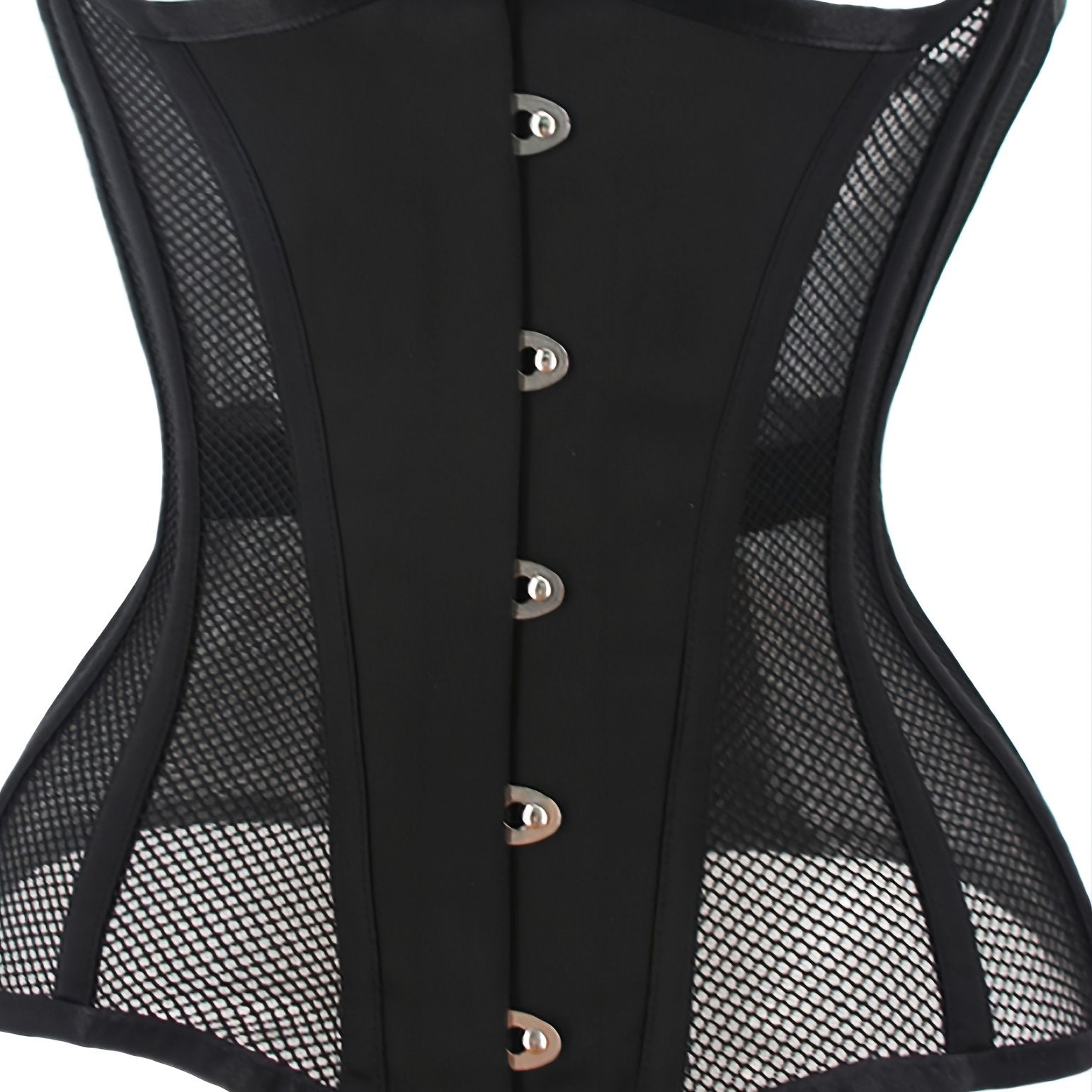 Fishnet Stitching Strapless Corset Body Shaper