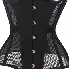 Fishnet Stitching Strapless Corset Body Shaper