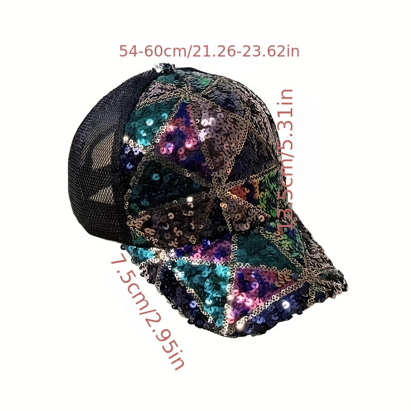 Sequins Sparkling Baseball Cap Adjustable Sunscreen Dad Hat