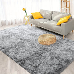 Light Grey Shag Area Rug Soft Fluffy Washable Carpet for Living Room Bedroom