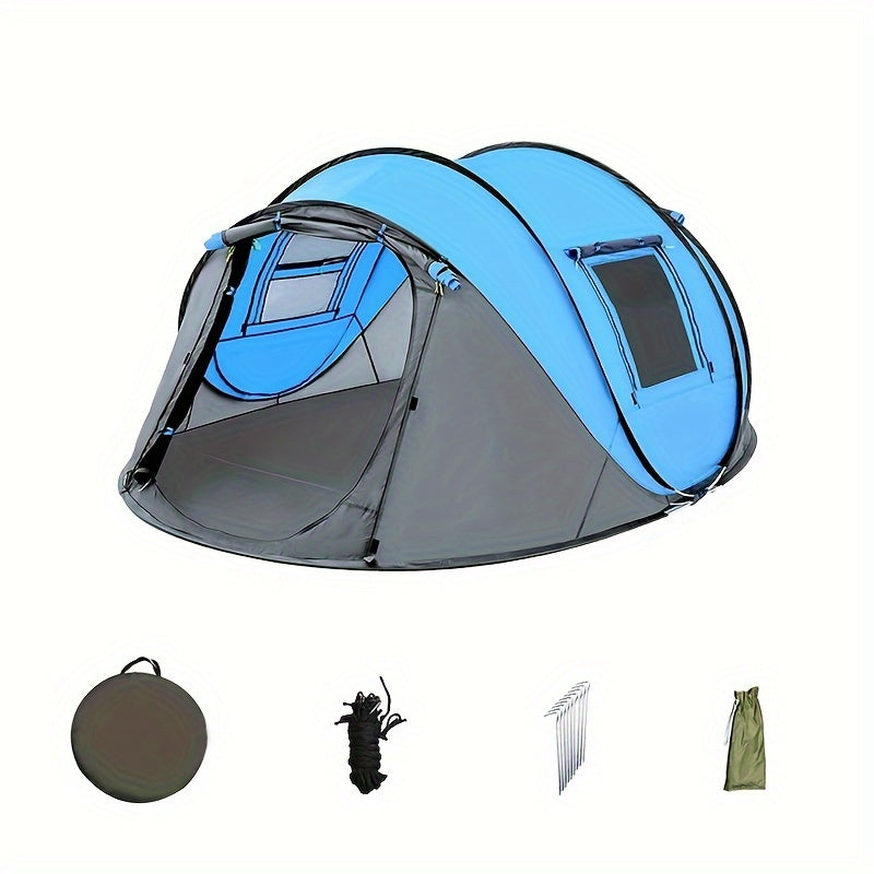 2 4 6 8 Person Pop Up Tent Waterproof Automatic Tent With 2 Doors