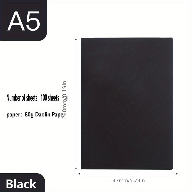 A5 PU Leather Notebook Student Stationery Study Draft Work Plan Book