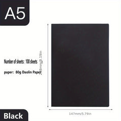 A5 PU Leather Notebook Student Stationery Study Draft Work Plan Book
