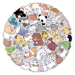 60pcs Animals PVC Sticker Packs for Kids Laptop Luggage Bike Notebook Decoration