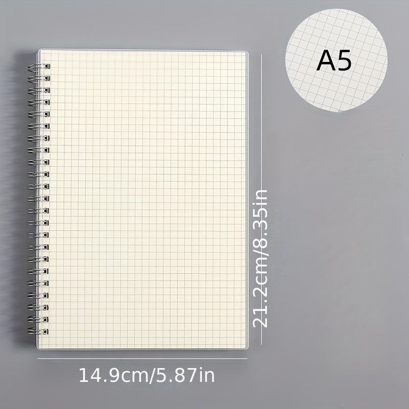 1PC Grid Horizontal Line Blank PP Frosted Student Coil Notebook