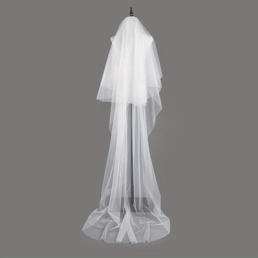 Ivory Bridal Veil Tulle Short