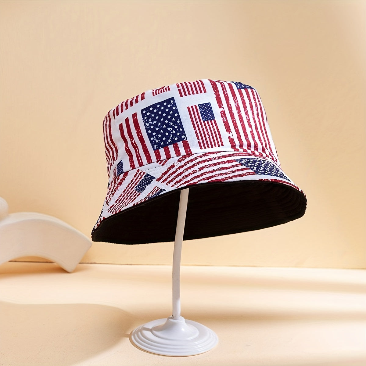 Reversible Packable Independence Patriotic Bucket Hat
