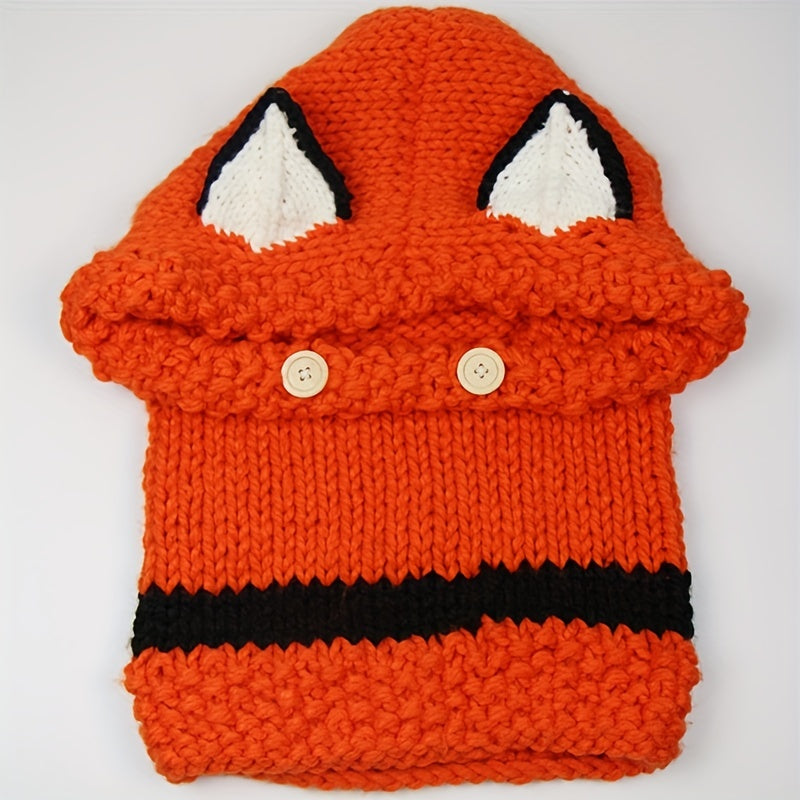 Kids Knit Fox Shawl Hat Warm Scarf For Boys Girls Children