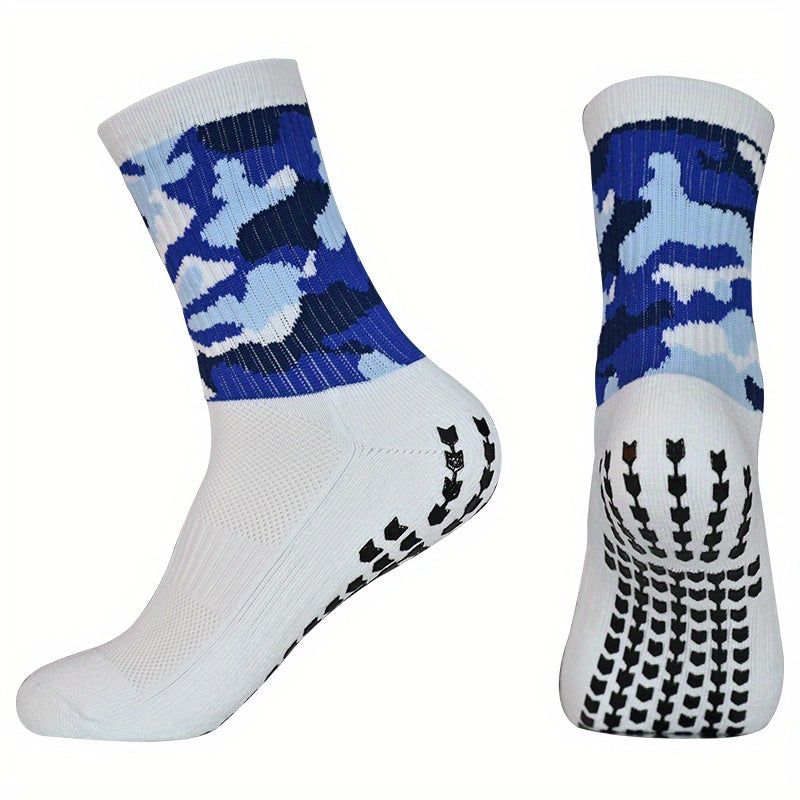 Non slip Mid Calf Socks For Football Soccer Crew Athletic Socks
