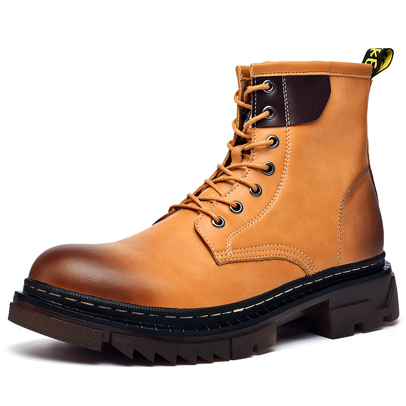 Men's Rugged Lace-up Boots Casual Walking Shoes