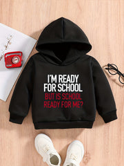 Baby Boys Kids Letter Print Hooded Sweatshirt Pullover Top