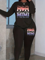 Ombre Slogan Print Tee & Legging Set