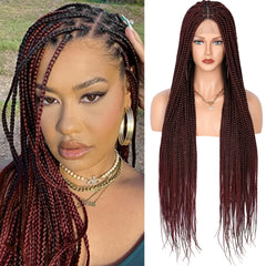Synthetic Lace Braided Wigs for Women Girls Knotless Box Braids