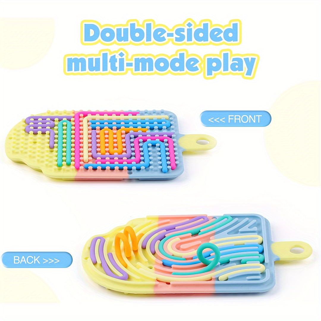 Silicone Fidget Toy Twist Sticks Reusable Activity Board for Focus & Creativity