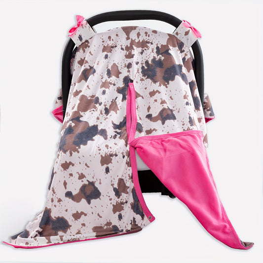 Girl's Cow Pattern Sunshade Stroller Cover