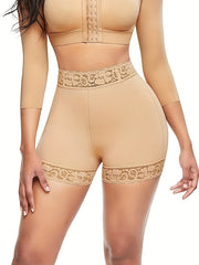 Lace Trim Shaping Shorts High Waist Seamless Tummy Control Shorts