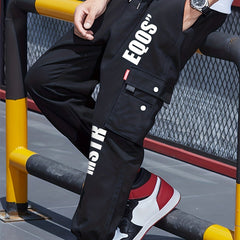 Men's Cargo Pants Loose Drawstring Casual Outdoor Work Pants