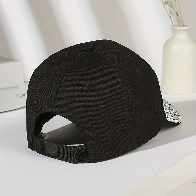 Rhinestone Butterfly Dad Cap for Women