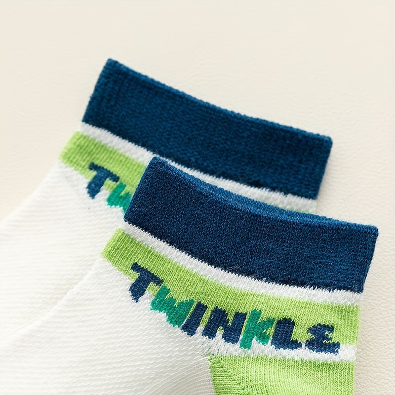 Boys Dinosaur Pattern Ankle Socks Spring Summer 5 Pairs