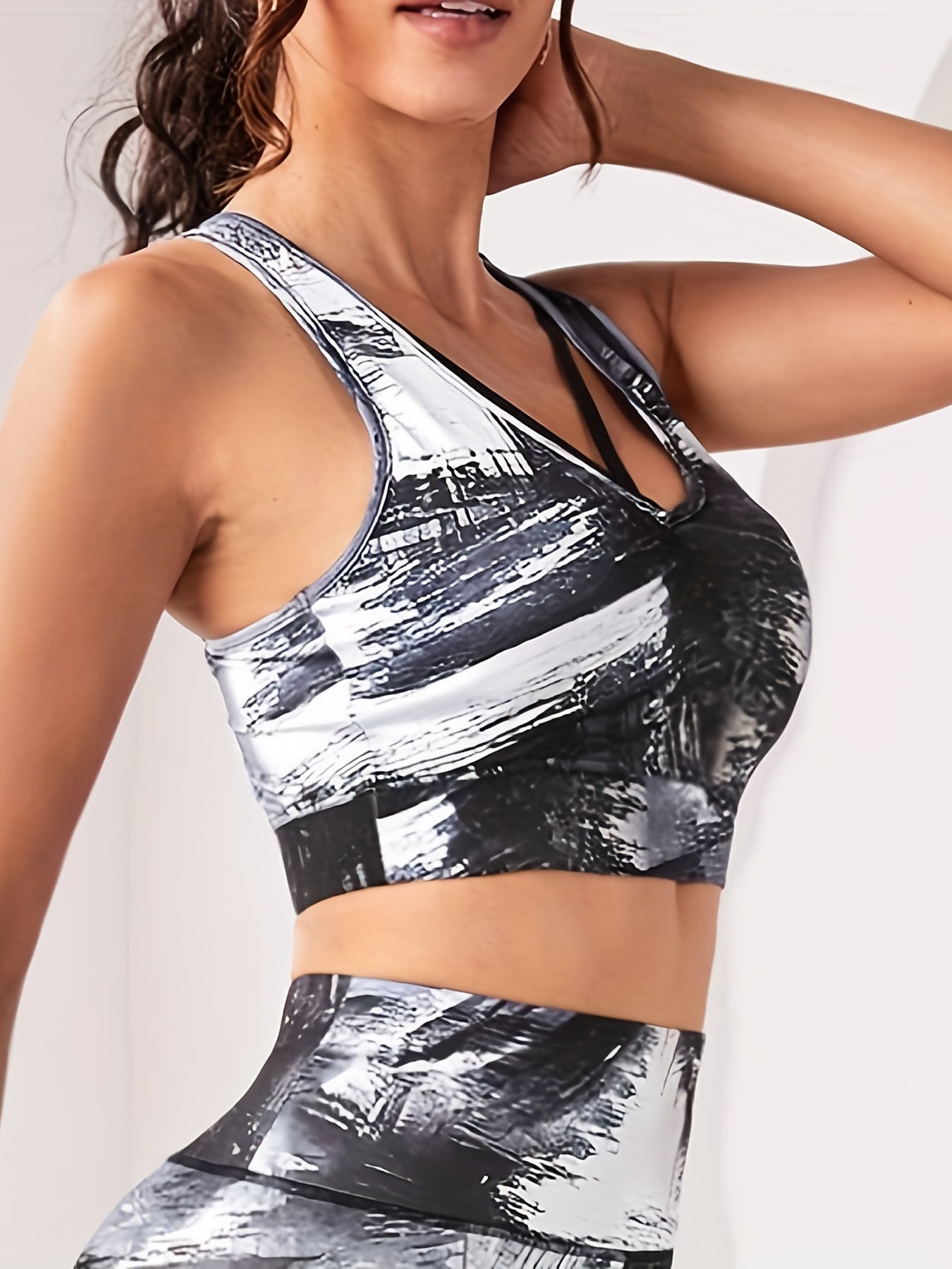 Hollow Out Racer Back Crop Top