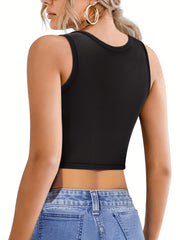 Zipper Shaping Tank Tops Waist Trainer Tummy Control Slimmer Top