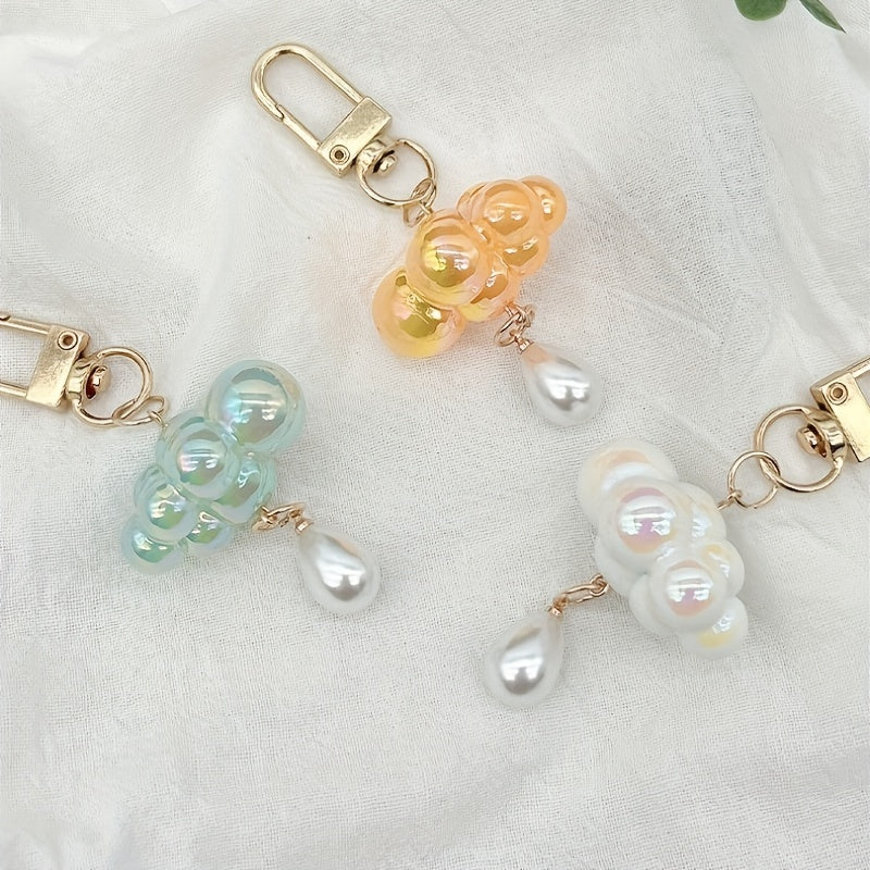 4pcs Cloud Pearl Keychain Bag Purse Pendant Birthday Gift