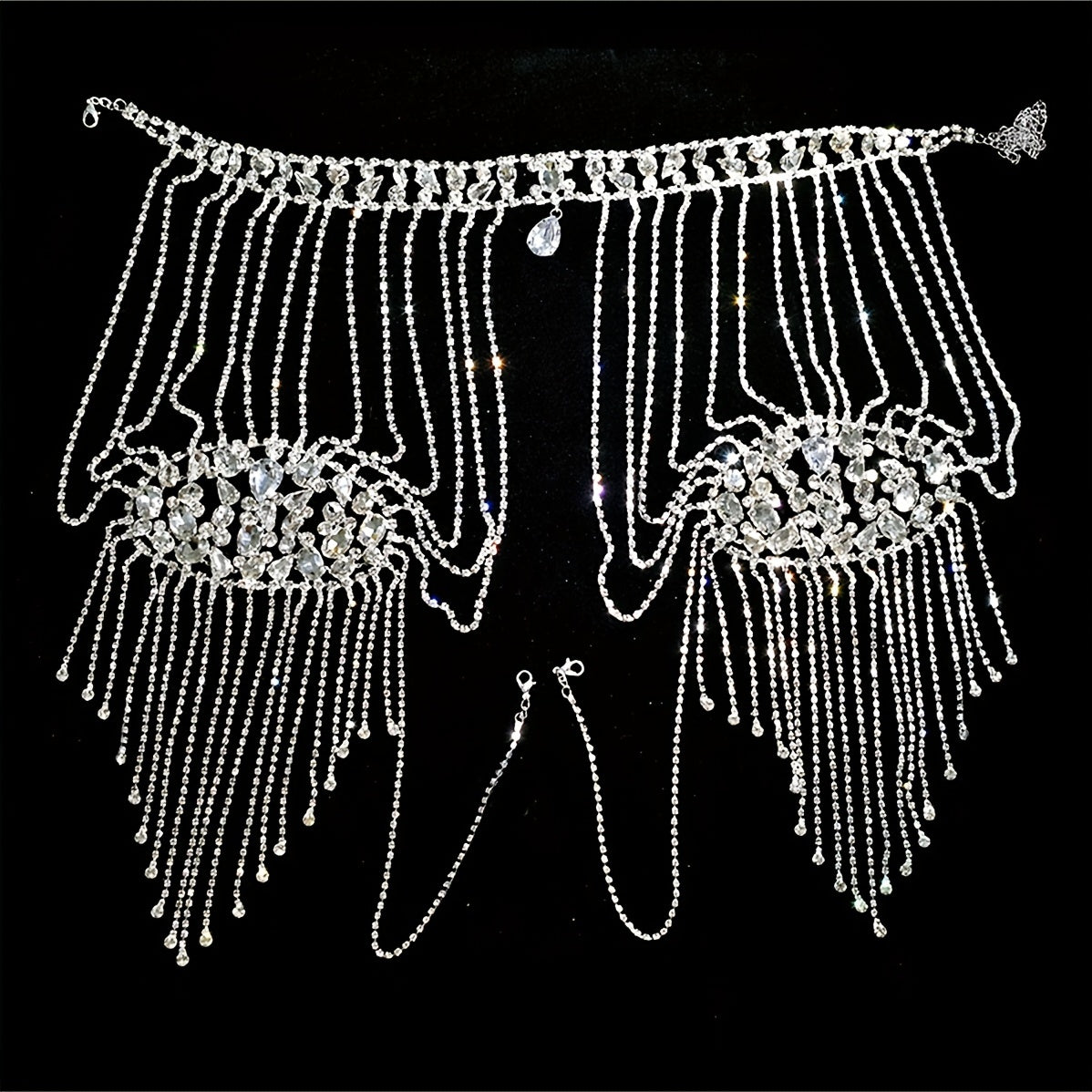 Rhinestone Shoulder Chain With Long Tassel for Wedding Party