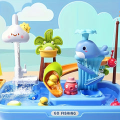 3in1 Sink Toy w/ Running Water Kitchen Food Fishing Toy Water Play Station